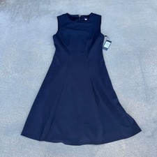 Tommy Hilfiger Navy Blue Fit and Flare Sleeveless Dress TD7C4CE1 Size 8