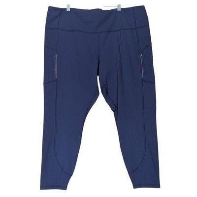 Athleta Rainier Tight Leggings 3X Plus Women's Navy Blue Activewear Workout