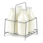4 Milk Bottle Holder Tidy Crate Rack Carry Carrier Doorstep Store Jug Caddy Pint