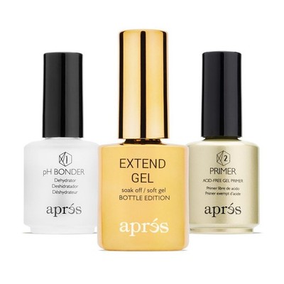 GelX  Professional Nail Extension Bundle  Gold Bottle Extend Gel, pH Bonder, ...
