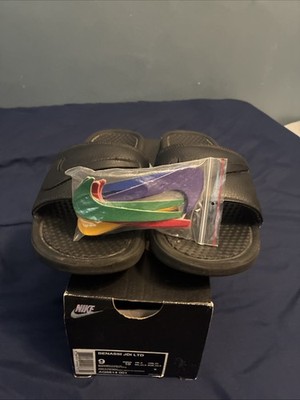 NWT Nike Benassi JDI LTD Slides - Black/Multi-Color - Men's Size 9 - AQ8614-001