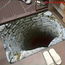 Optical Illusion Endless Abyss Pattern High-Definition Printed Non-Slip mat set