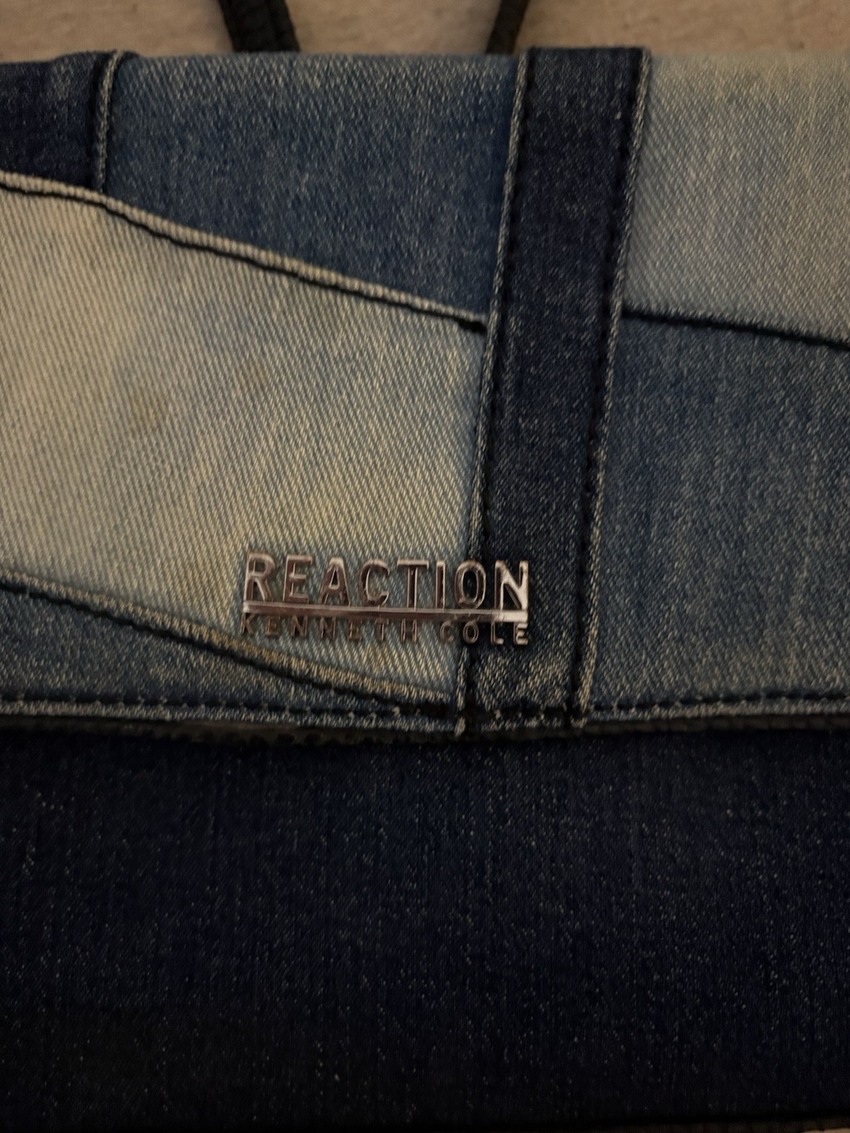 Reaction Kenneth Cole Patchwork Denim Crossbody - image 2