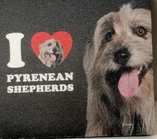 I Heart My Pyrenean Shepherds Fabric Felt set of 4 Neoprene Coasters Cup Drinks