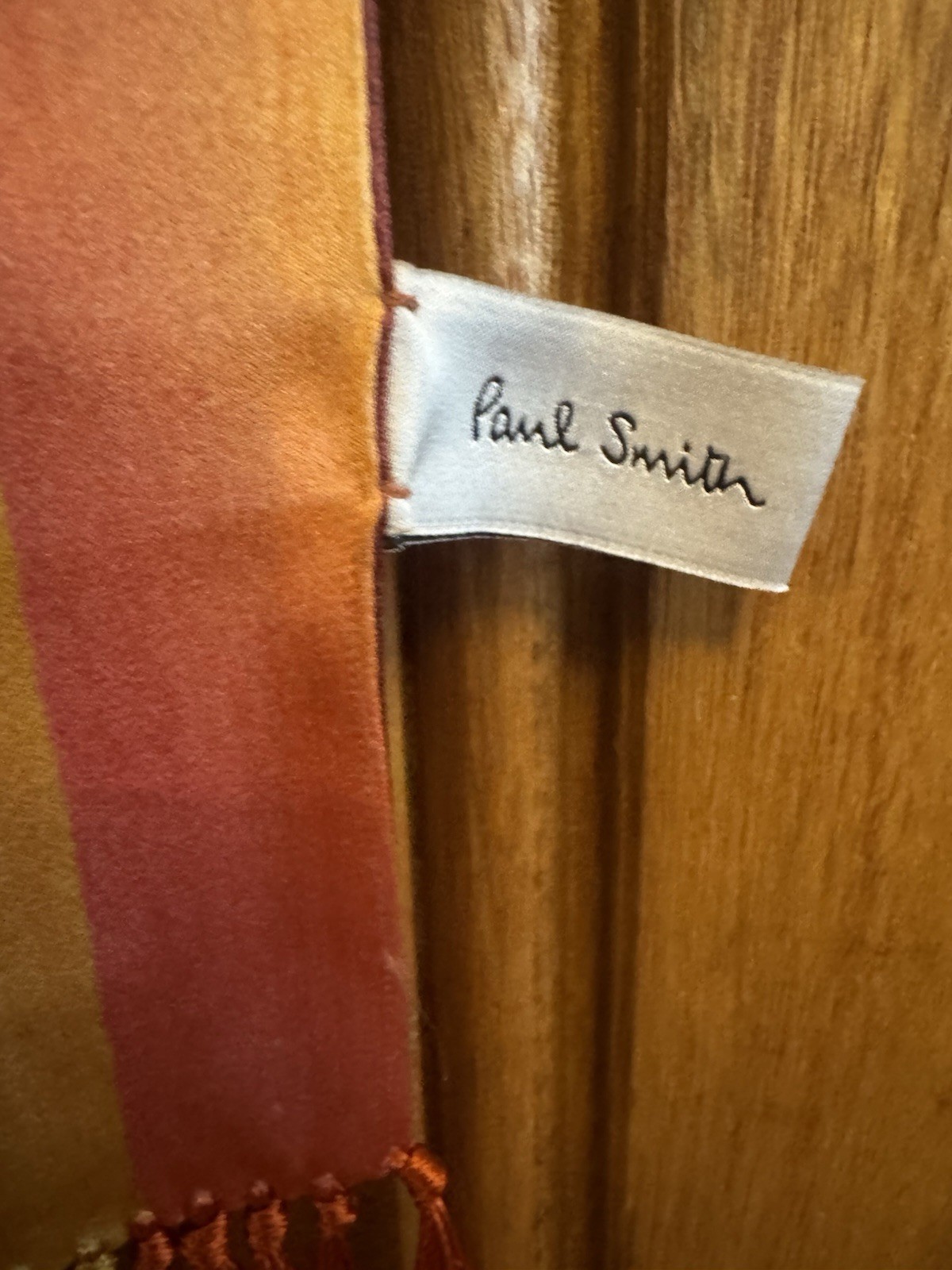Paul Smith Men's 100% Silk Multicolour Striped Rectangle Scarf Fringe ...