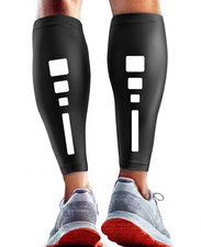 Performance Stretch Compression Calf Leg Sleeve Running Black Elite 1 Pair