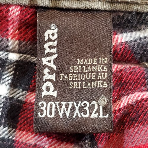 Prana Bronson Pants Mens 30x32 Brown Flannel Lined Canvas Utility Workwear - Picture 17 of 20