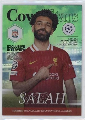 2024 UEFA Club Competitions Cover Stars Green Foilboard 82/99 Mohamed Salah 12fl