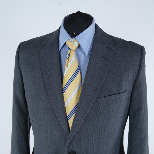 Mens Striped Grey Sport Coat 46R US Size GIORGIO Wool Blazer Jacket - Picture 10 of 14