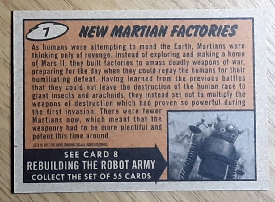 2017 Mars Attack's The Revenge Black Card 7 NEW MARTIAN FACTORIES. - Image 2 of 3