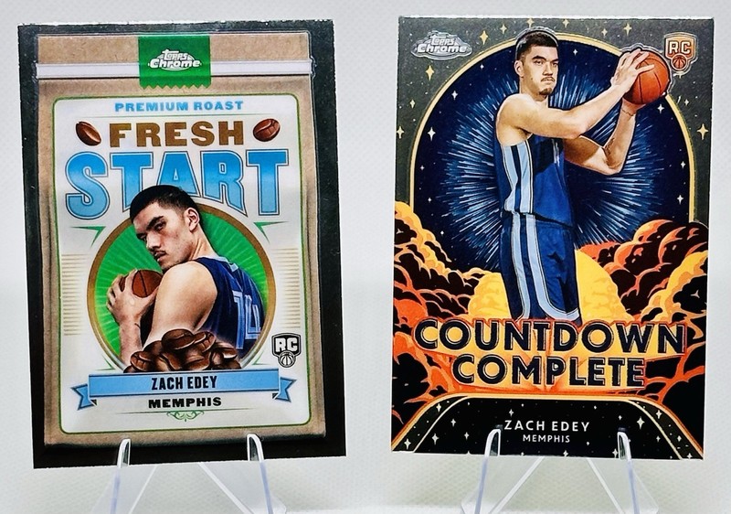 Topps Zach Edey Memphis Rookie Insert Lot - 2 2024-25 Topps Chrome FS-7 CC-17