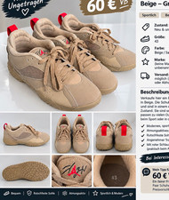 Jordan flaight Sneaker Sportschuh Beige/Sand Low Top Herren EU 43