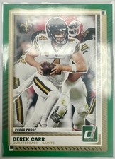 2025 Panini Donruss - Derek Carr #68 Press Proof Green