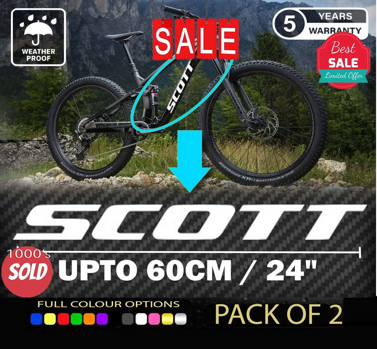 Preços baixos em Adesivos e decalques de bicicletas SCOTT | eBay