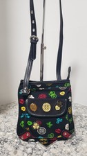 Kathy Van Zeeland Small Crossbody Featuring Colorful Charm Pins