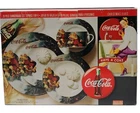 Coca-Cola Dinnerware Set Christmas Santa Claus 20 Pc New Vtg Dinner Service