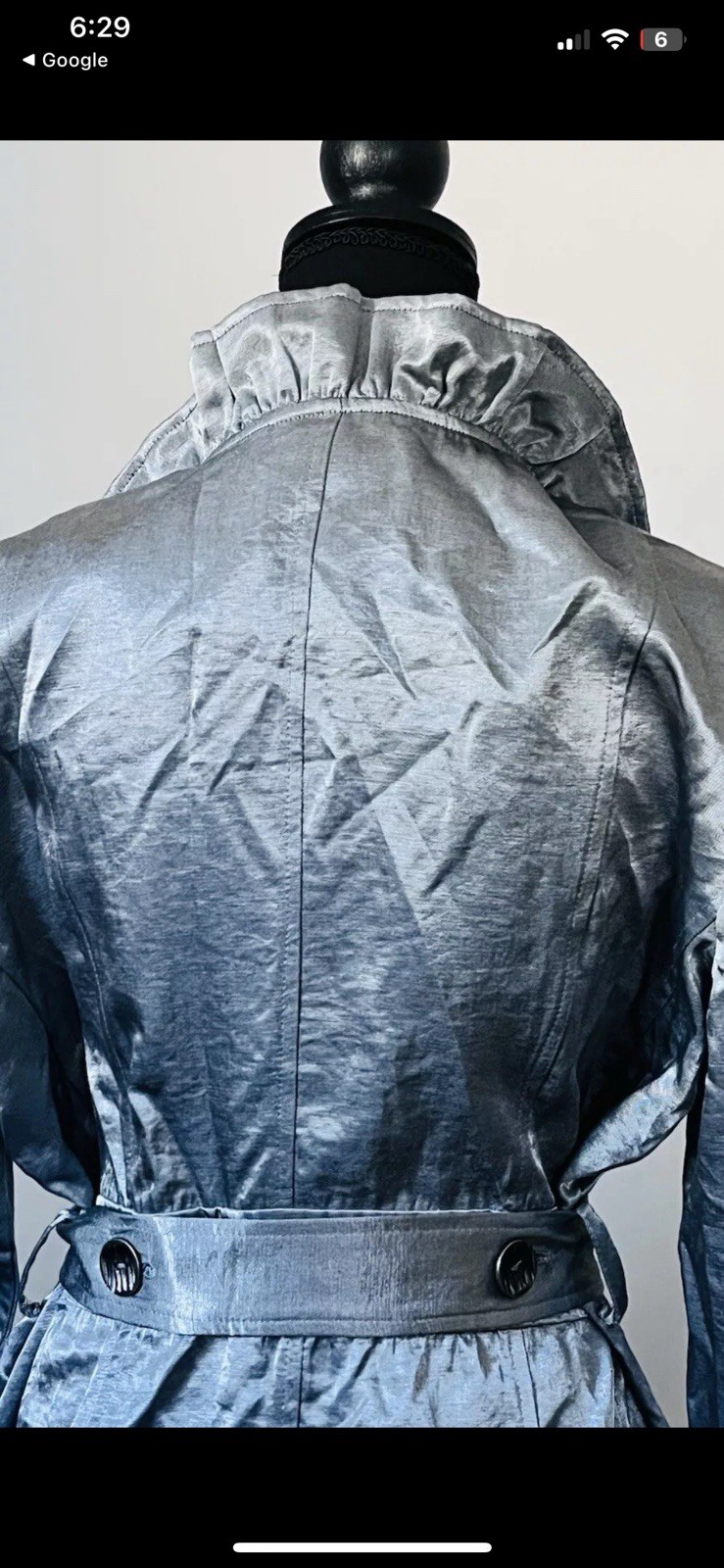 Ruby Rd Silver Ruffle Collar Button Front Jacket … - image 3