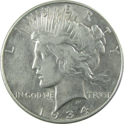 1934 D Peace Silver Dollar XF EF Extremely Fine $1 Coin SKU:I24761