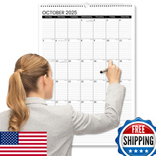 SUNEE 2026 Wall Calendar 21-Month 22.75x15.5" Vertical Large Black Planner