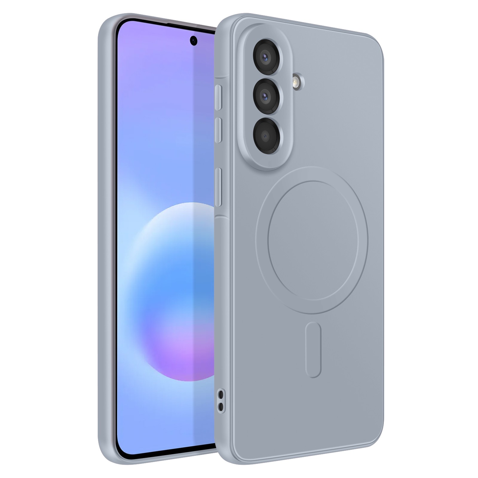 Coque Galaxy A57 avec anneau de support et protection caméra intégrée bleu clair - 2
