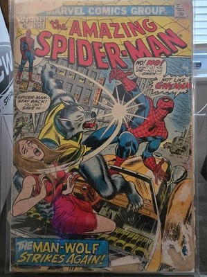 The Amazing Spiderman issue 125 1973 Wolfman Origin  (Water Damage) Raw 1.0