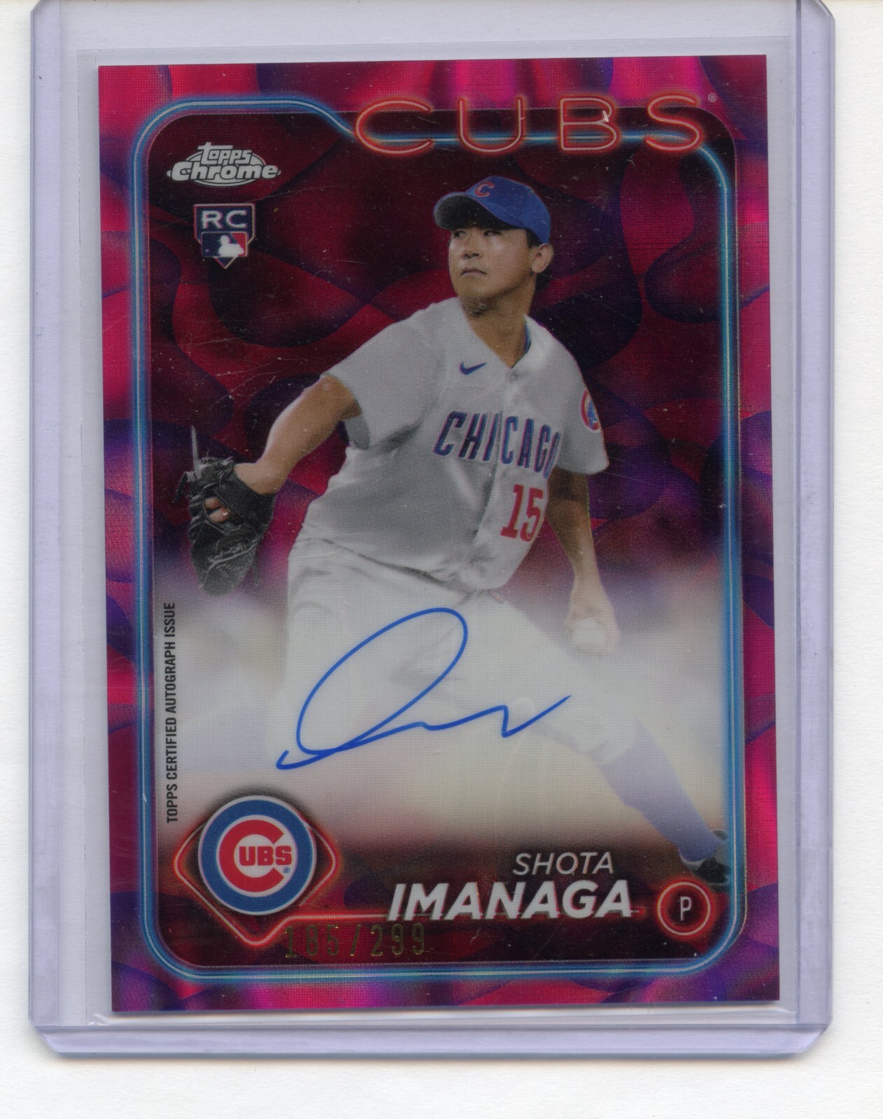 2024 Topps Chrome Update Shota Imanaga Lava Lamp Magenta/Purple /299 RC Auto