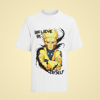 Herren T-Shirt Bio Baumwolle Anime Nine-Tails Chakra Mode Naruto Belive in You