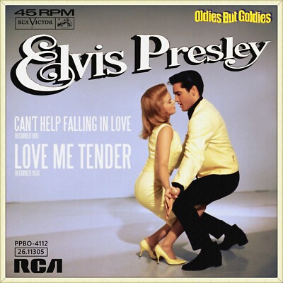 Repro Photo ELVIS PRESLEY Can't Help Falling In Love RCA 7'' Single Size 18x18cm
