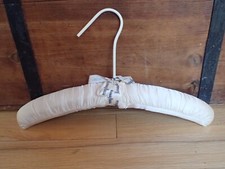 VINTAGE SIGNED NEIMAN MARCUS IVORY SATIN PADDED COAT CLOTHES HANGER