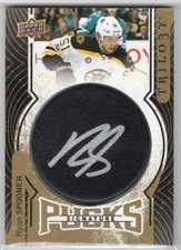 2017-18 Upper Deck Trilogy Ryan Spooner Signature Pucks Auto Autograph