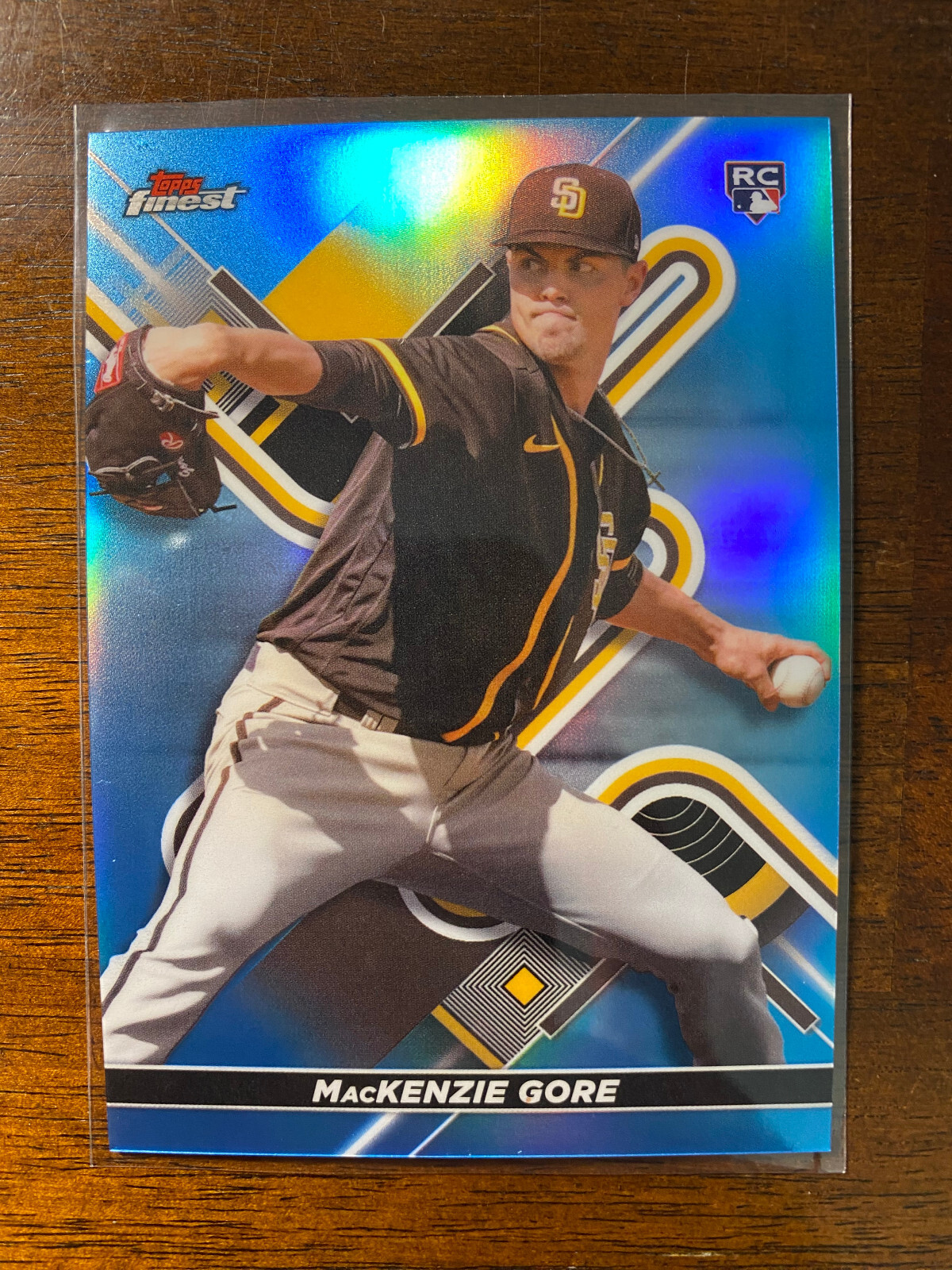 2022 Topps Finest MacKenzie Gore #22 RC Rookie Sky Blue Refractor /300 Padres