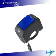 7/8" Handlebar Switch Headlight Blue Motorcycle Fog Light Horn On Off Start Kill