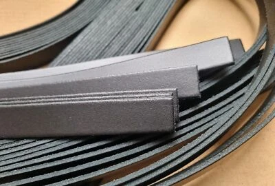 HERITAGE & CO LTD. Black Leather All Widths 127cm - 50" Long STRAPS Belts, Leads etc 2.8mm Thick