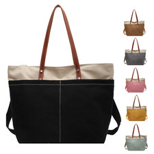 US Women's Large Canvas Tote Bag Adjustable Single Shoulder bag Casual Handbag