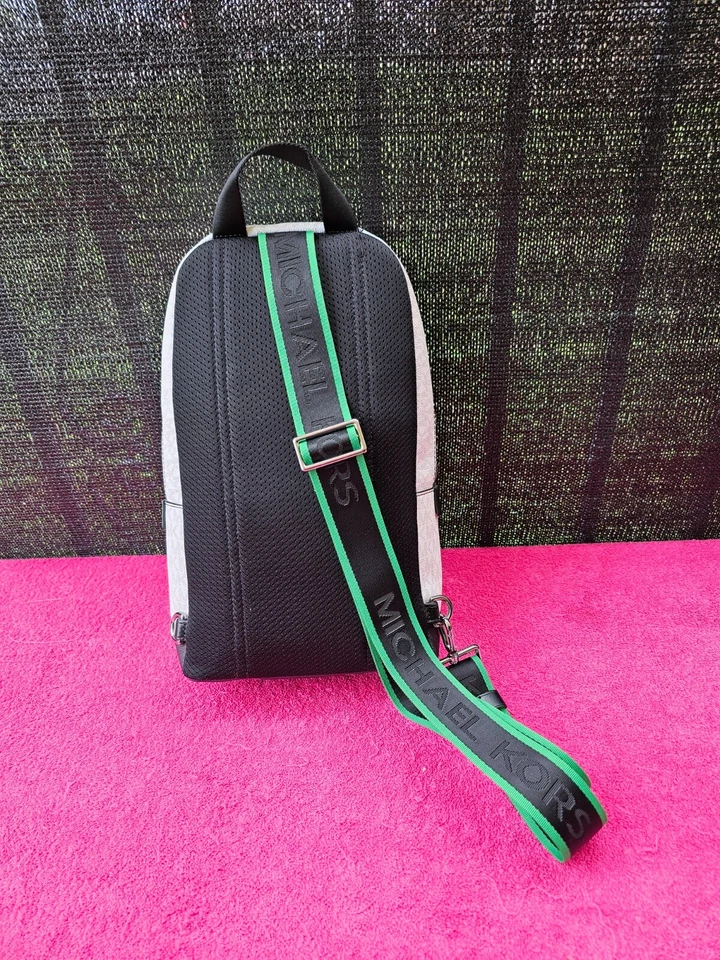 Michael Kors Cooper Signature Men’s Crossbody Bag Shoulder Bag White/Green/Black - Image 3 of 4