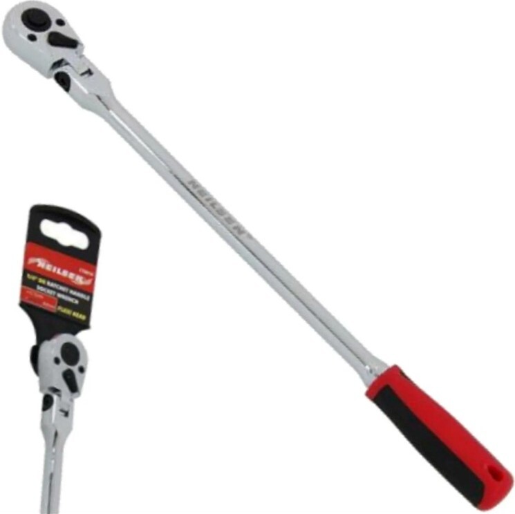 Neilsen Extra Long Reach Flexi Head Socket Ratchet Quick Release 72 Teeth 1/4"" - Image 5