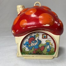 1982 Smurfs Wind Up Music Toy Papa Smurf Dancing Illco Pre-school Row Your Boat