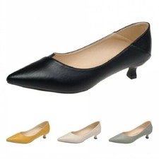 New Women Pointy Toe Kitten Heel Wedding Bridal Pointy Toe Slip On Pumps Shoes B