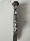 Pewter Train on Railroad Spike with Track and  Semi Precious Stones 6.5" Vintage — photo 5