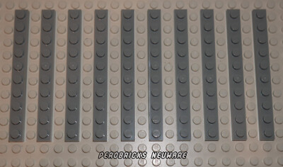 Lego Basic 10 Platten 1x10 neu-hellgrau #4477 NEUWARE