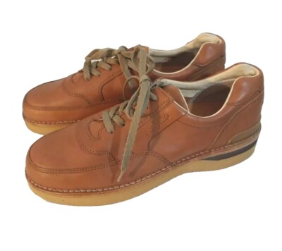 CABELA'S Brown Leather Casual Work Wedge Oxfords Shoes Sz 11 Vibran Soles VTG 
