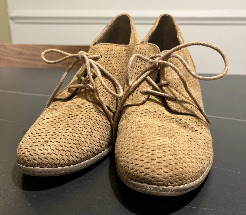 Dr. Scholl's Cheer Oxford Size US 8 M Tan Faux Suede Ankle Boots Bootie Lace Up - Изображение 4 из 4