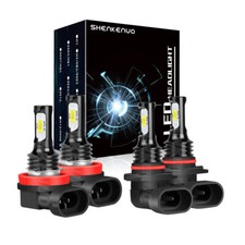 4x 9005 H11 Combo LED Headlight High Low Beam Bulbs Kit 6000K Super White Bright