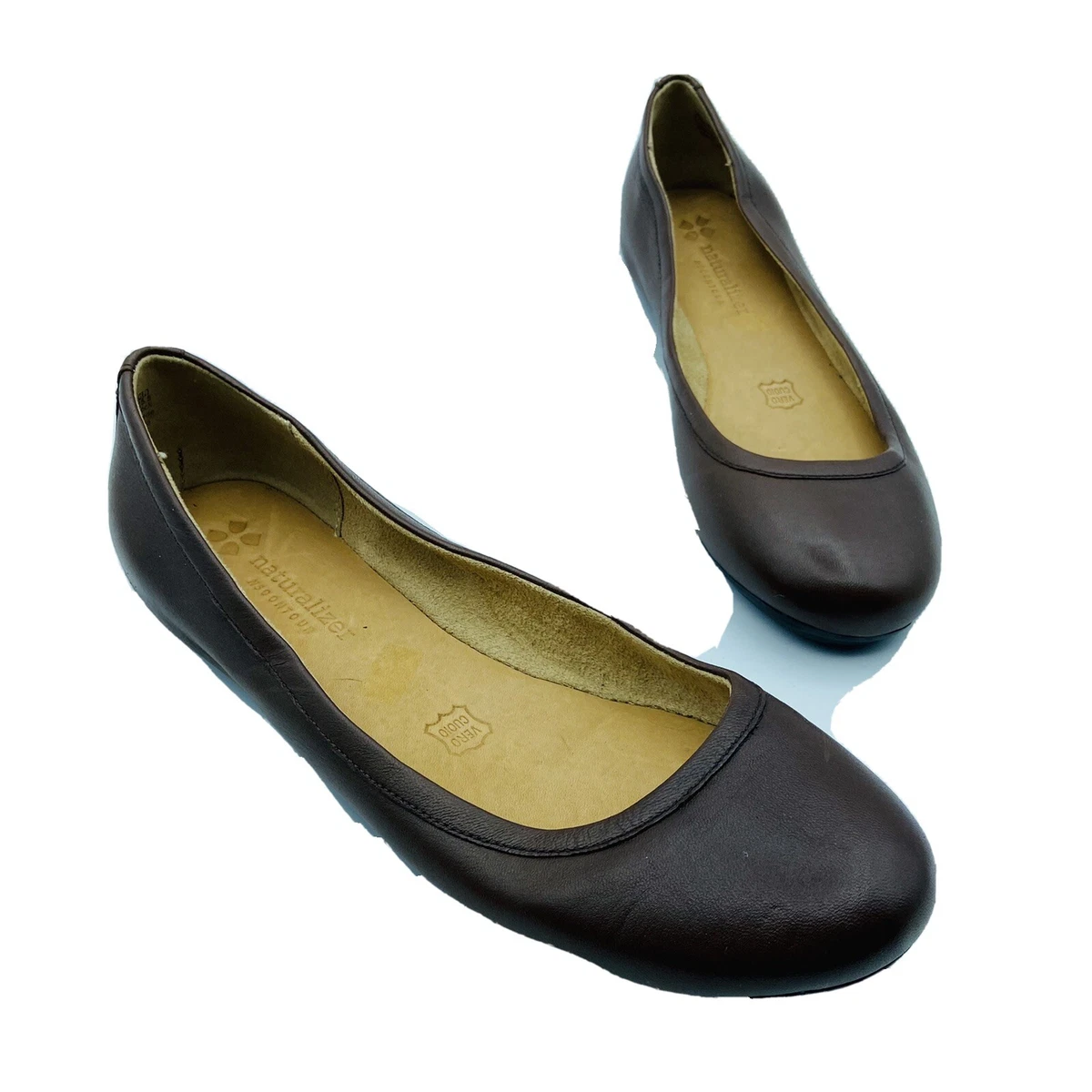 Naturalizer Countour Brittany Women Brown Leather Ballet Flat Shoe Size 8.5M