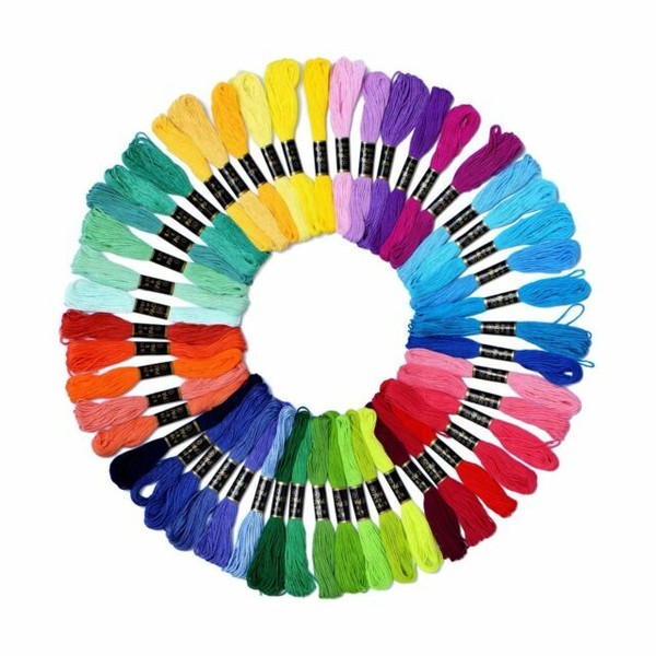 LE PAON Embroidery Floss Rainbow Color Pack of 50 Skeins Threads for