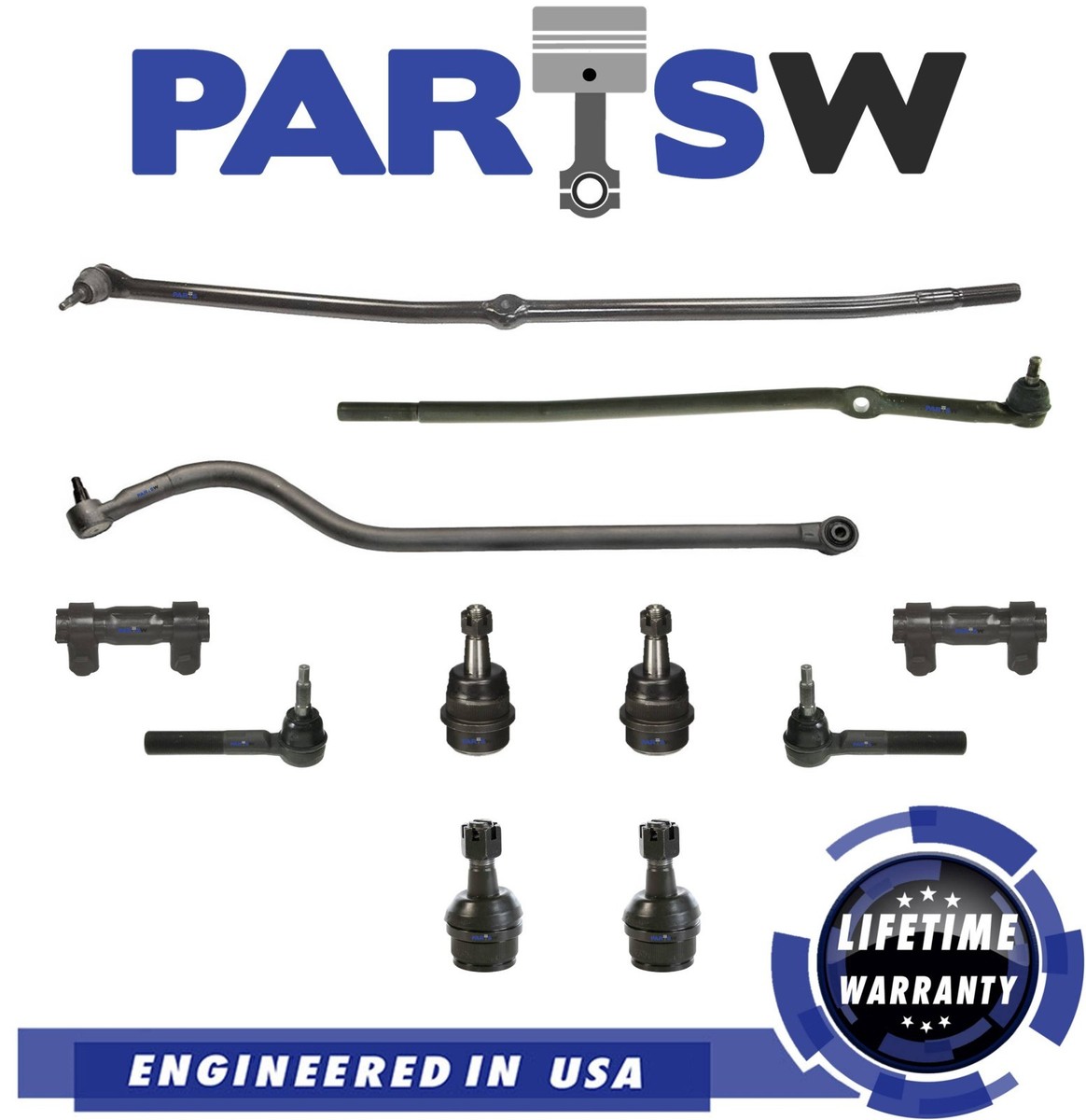 Dodge Ram 4x4 Control Arms 11-Piece Front Suspension Kit For 2000-2001 Dodge Ram 1500 2WD | Ball Joints, Sway Bars, Tie Rods 2003 Dodge Ram 1500 Front Suspension Kit - Foto 6