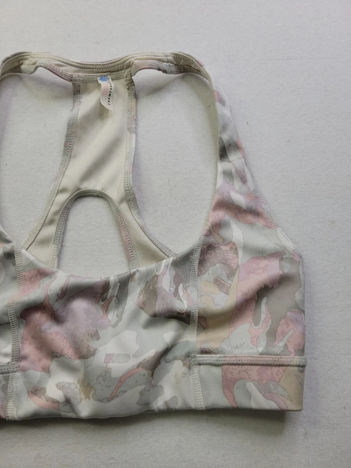 Sujetador deportivo Free People FP Movement para mujer S floral pálido forrado liso espalda deportiva Foto 3 de 4