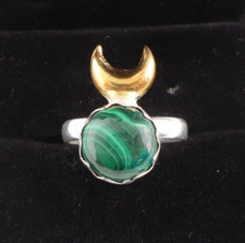 Natural Malachite Gemstone Handmade Jewelry 925 Sterling Silver Ring All Size EA