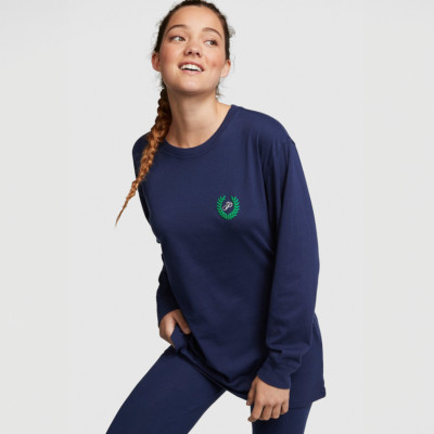 Victoria's Secret PINK Campus Cotton Long Sleeve Tee (Navy)