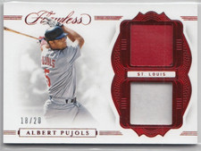 2020 Panini Flawless Dual Patches Ruby #10 Albert Pujols 18/20